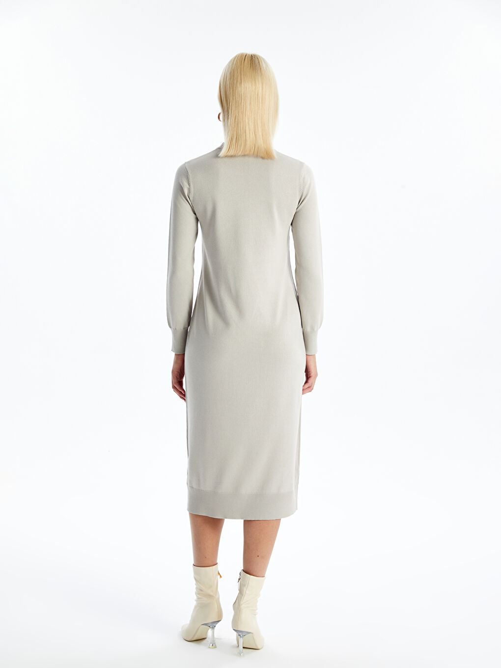 LCW Vision Crew Neck Women's Knitwear Dress -W4CK52Z8-FKQ