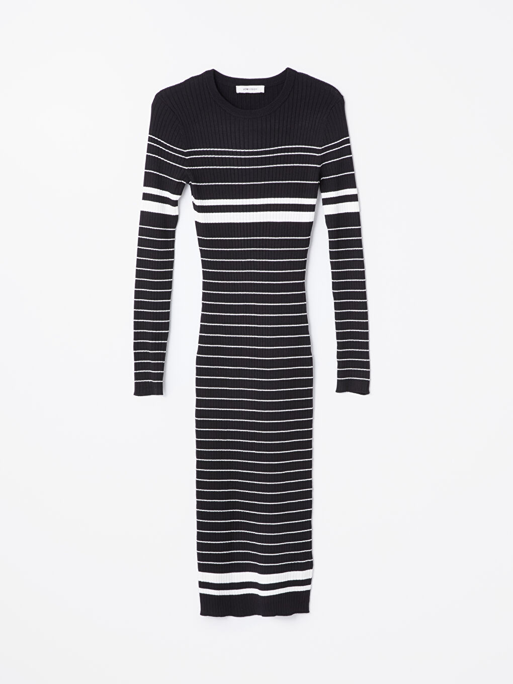 LCW Vision Crew Neck Striped Women's Knitwear Dress -W4CK53Z8-CVL