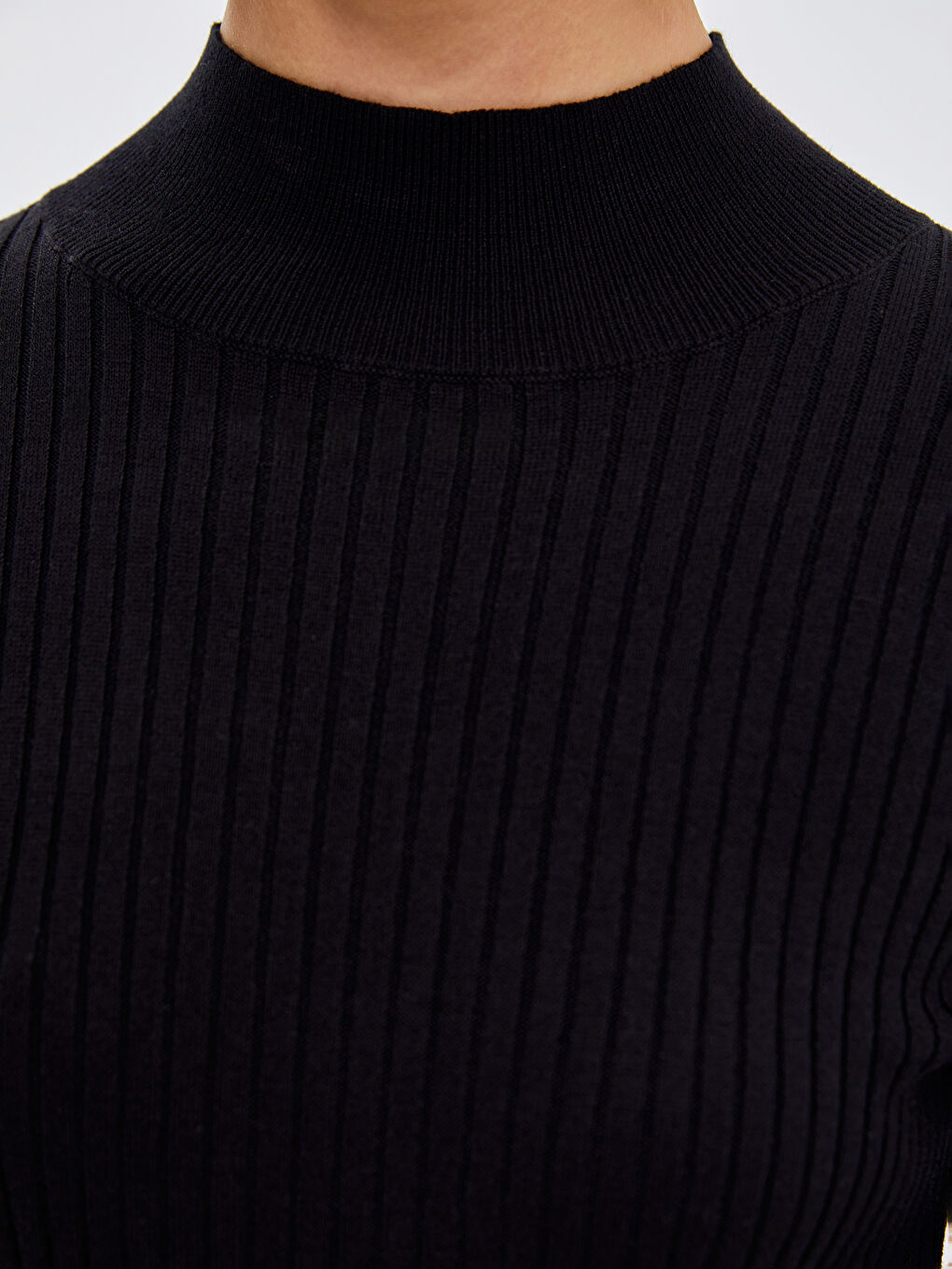 Mock Turtleneck Textured Women's Knitwear Dress-2