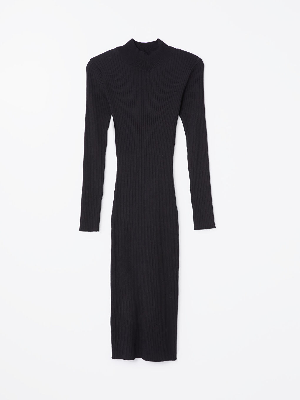 Mock Turtleneck Textured Women's Knitwear Dress-4
