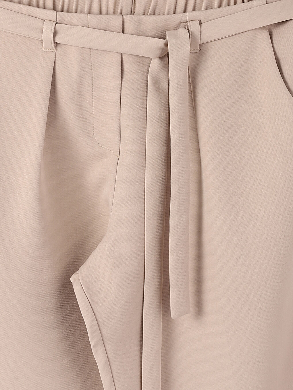 Belted High Waisted Carrot Fit Women's Trousers -W4CK56Z8-GD0