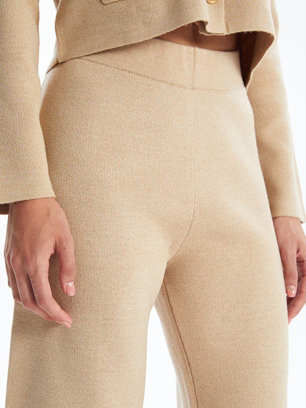 LCW Vision Beli Lastikli Kadın Triko Pantolon -W4CK57Z8-JJL