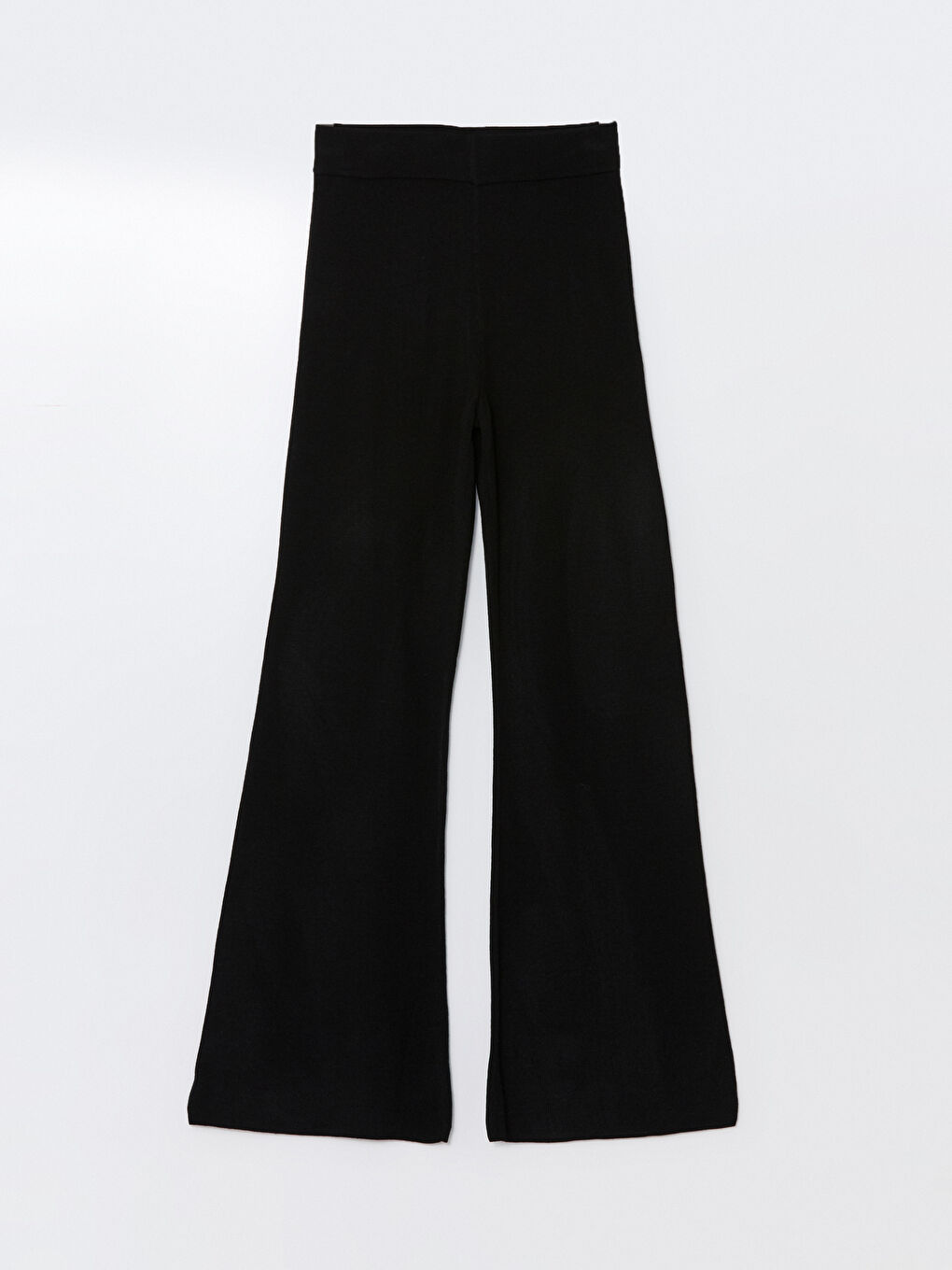 Elasticated Waist Wide Leg Women's Knitwear Trousers-4