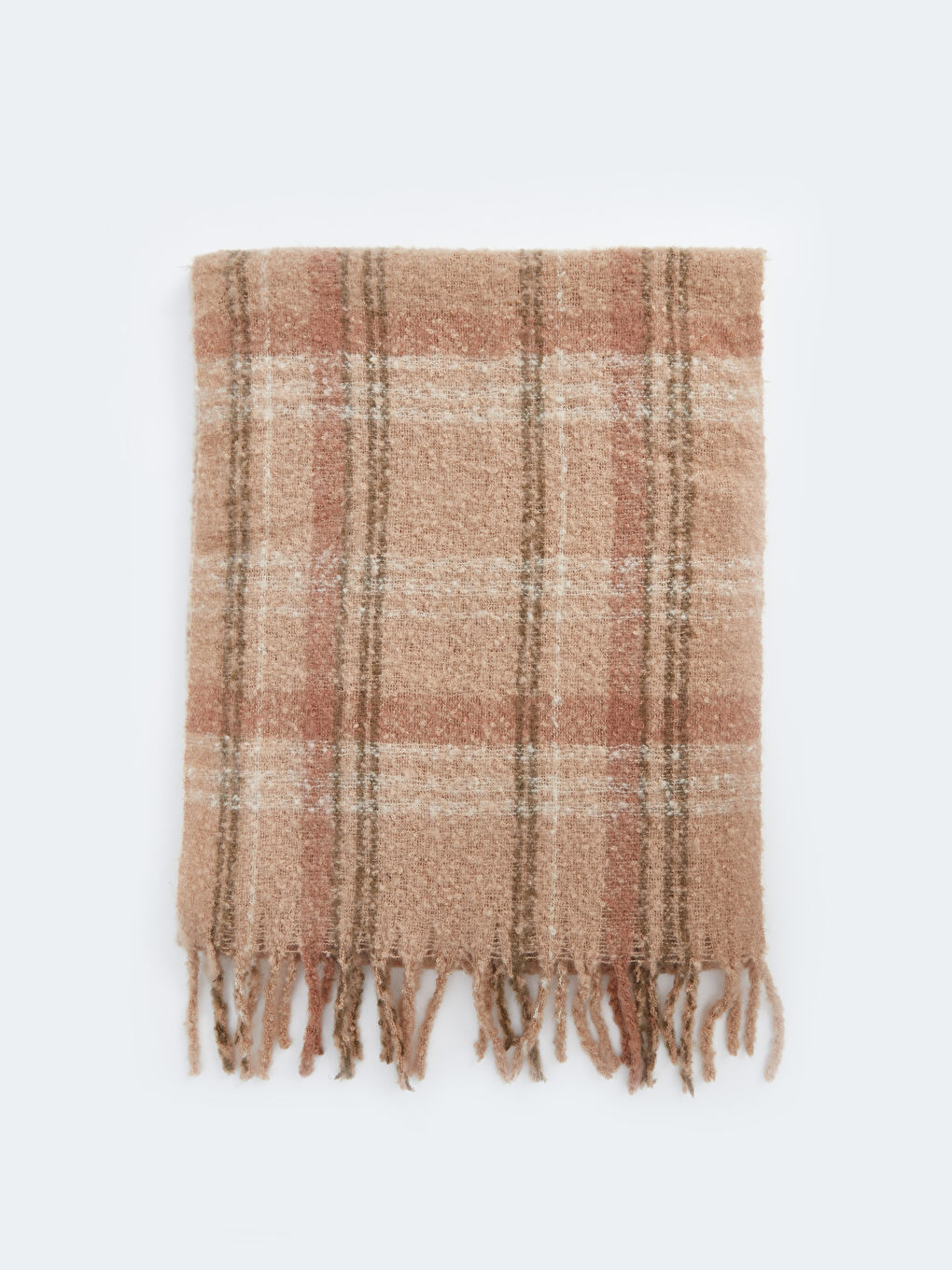 Plaid Patterned Tasseled Women's Scarf-1