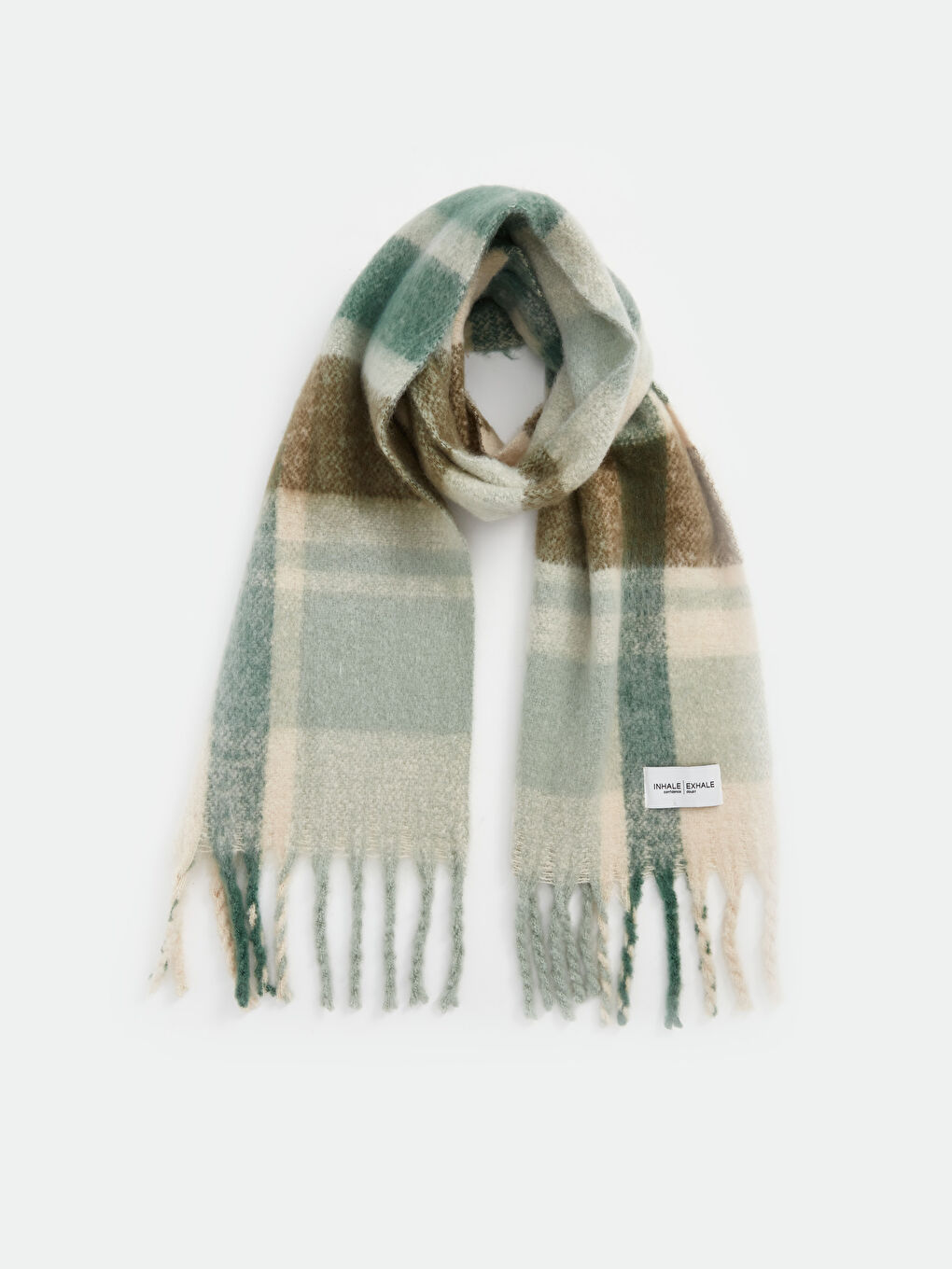 Fringed Plaid Patterned Women's Scarf
