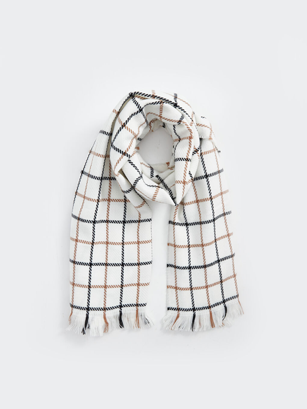 LCW ACCESSORIES Fringed Plaid Patterned Women's Scarf -W4CK87Z8-LLX