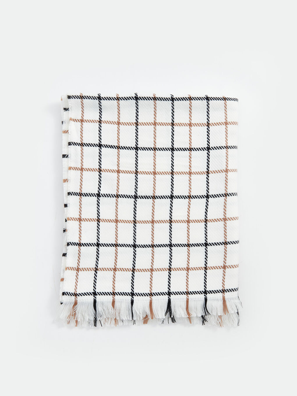LCW ACCESSORIES Fringed Plaid Patterned Women's Scarf -W4CK87Z8-LLX