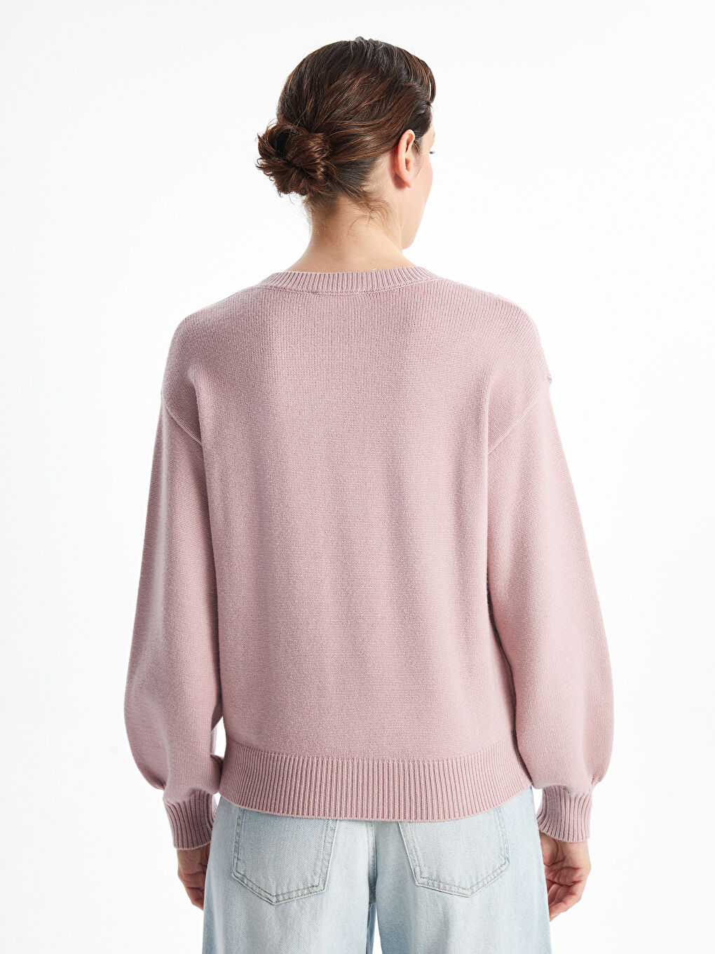 LCWAIKIKI Classic Crew Neck Textured Women's Knitwear Sweater -W4CL62Z8-FKK