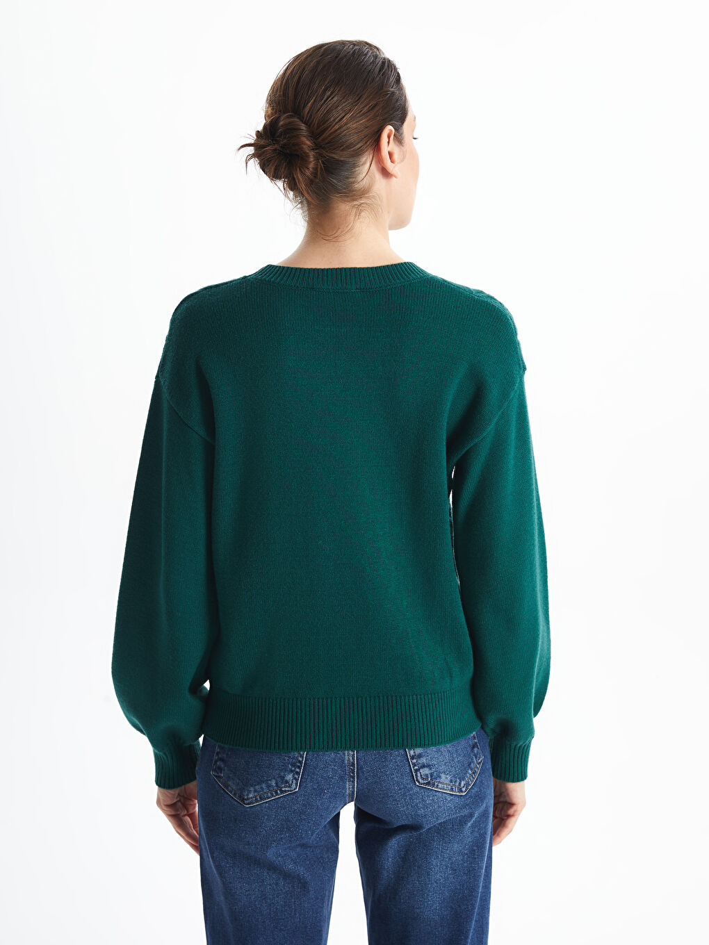 LCWAIKIKI Classic Crew Neck Textured Women's Knitwear Sweater -W4CL62Z8-R4Z