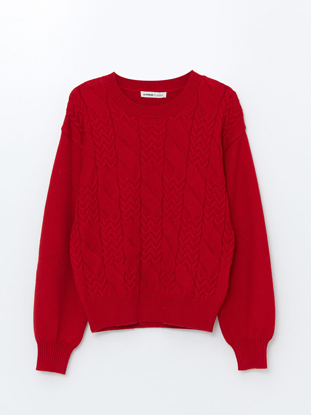 Crew Neck Textured Women's Knitwear Sweater-4