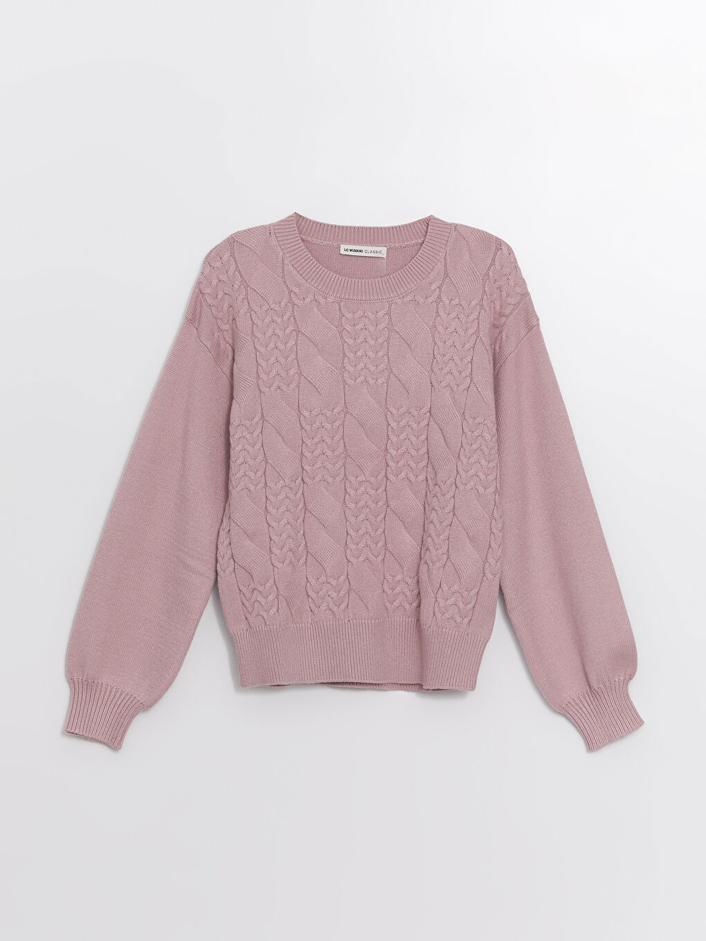 LCWAIKIKI Classic Crew Neck Textured Women's Knitwear Sweater -W4CL62Z8-FKK