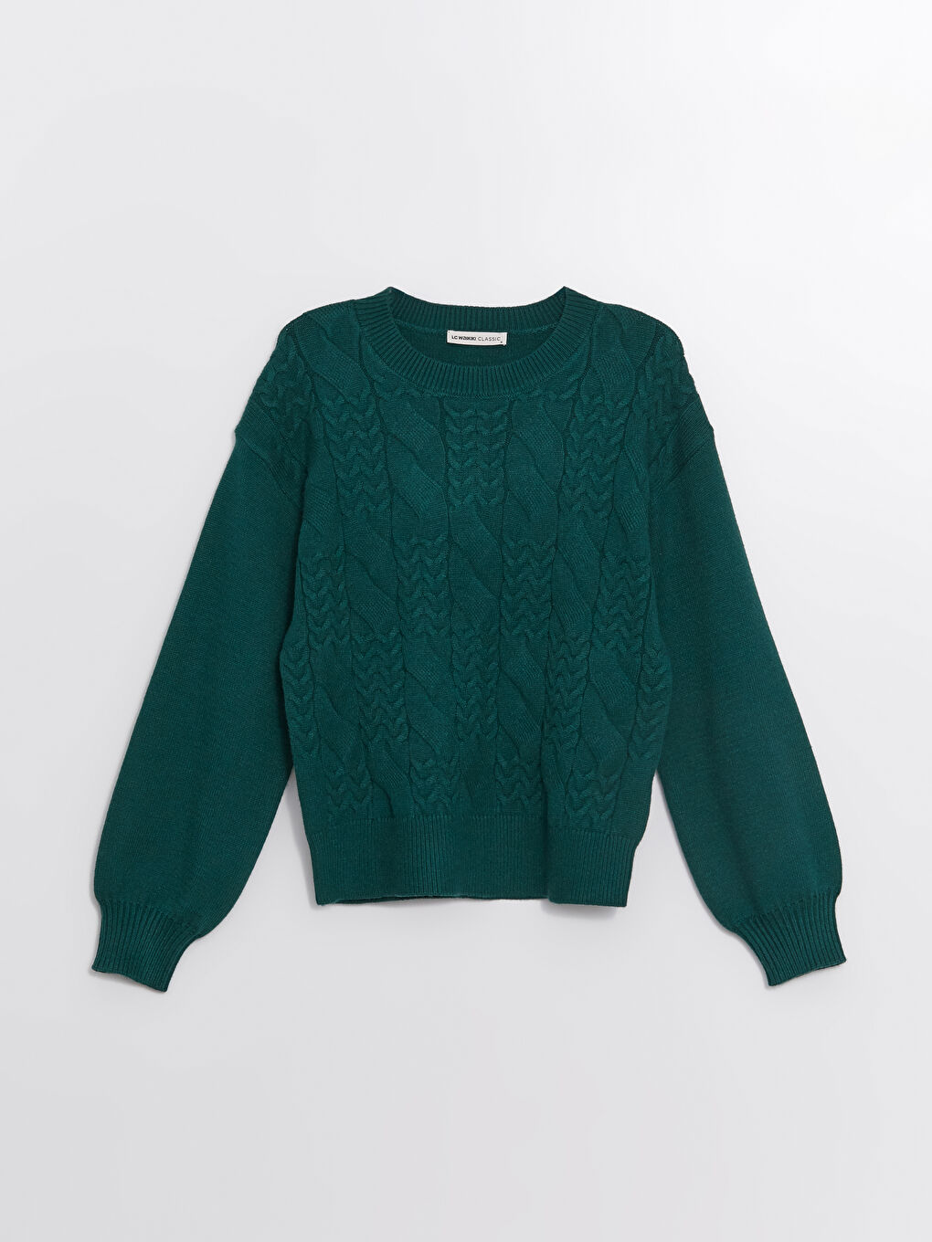 LCWAIKIKI Classic Crew Neck Textured Women's Knitwear Sweater -W4CL62Z8-R4Z
