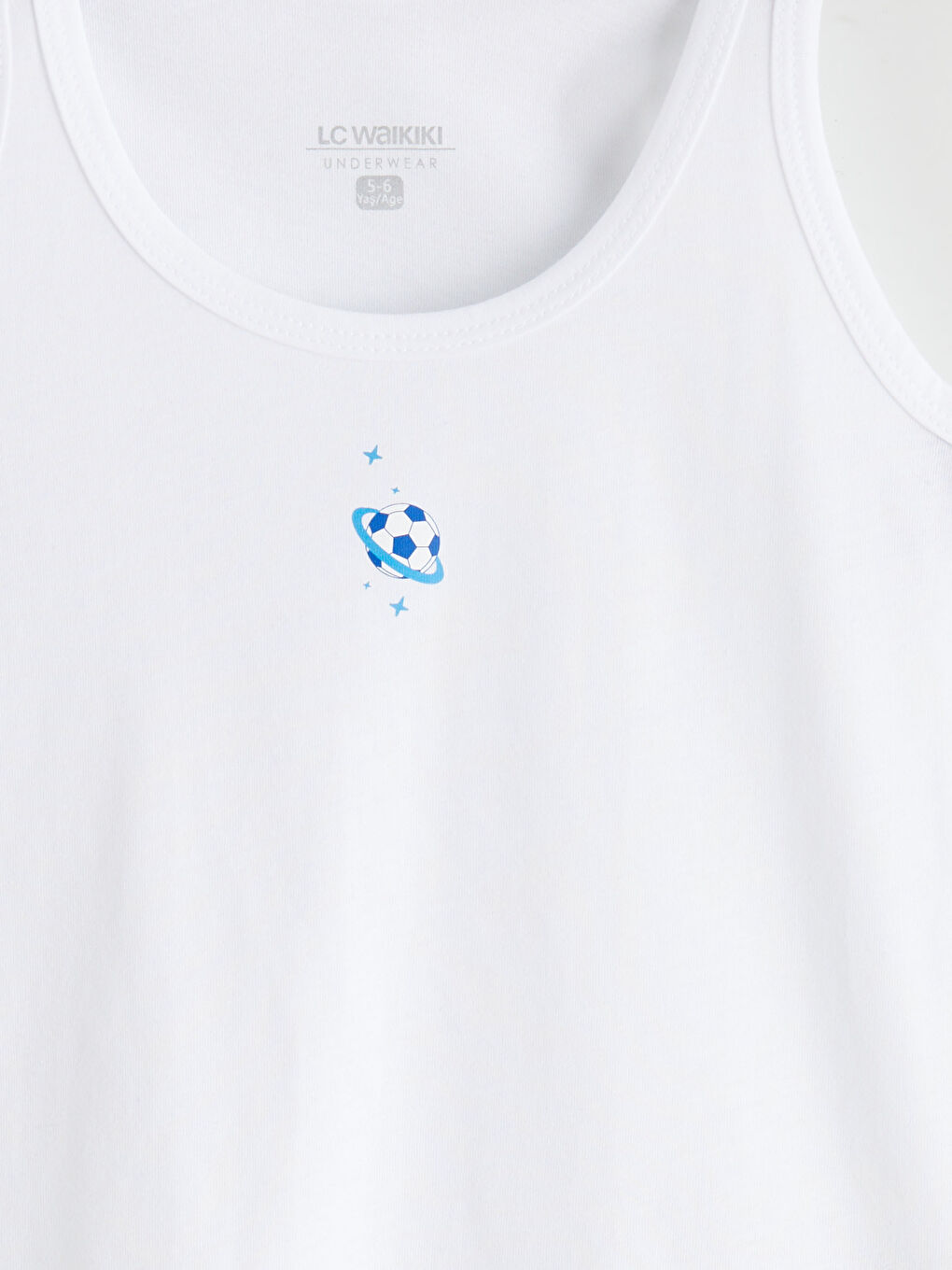 Beyaz Bisiklet Yaka Erkek Çocuk Atlet-2