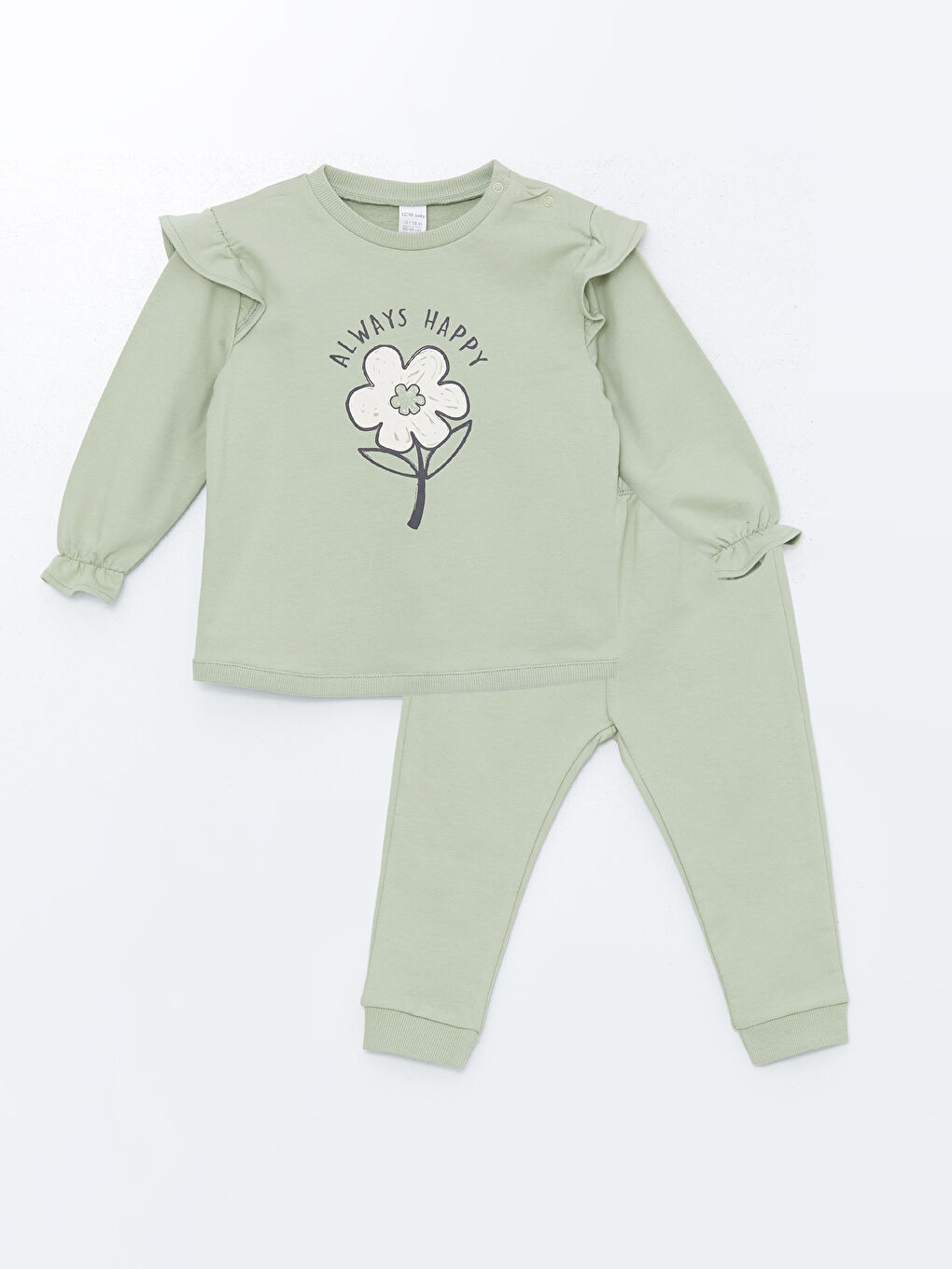 Crew Neck Floral Baby Girls' Tracksuit Set -W4CL74Z1-FJY
