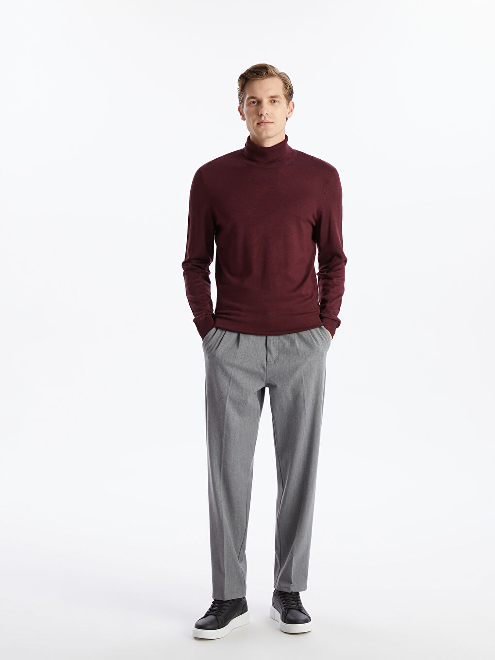 LCWAIKIKI Classic Turtleneck Long Sleeve Men's Knitwear Sweater -W4CM09Z8-J0S