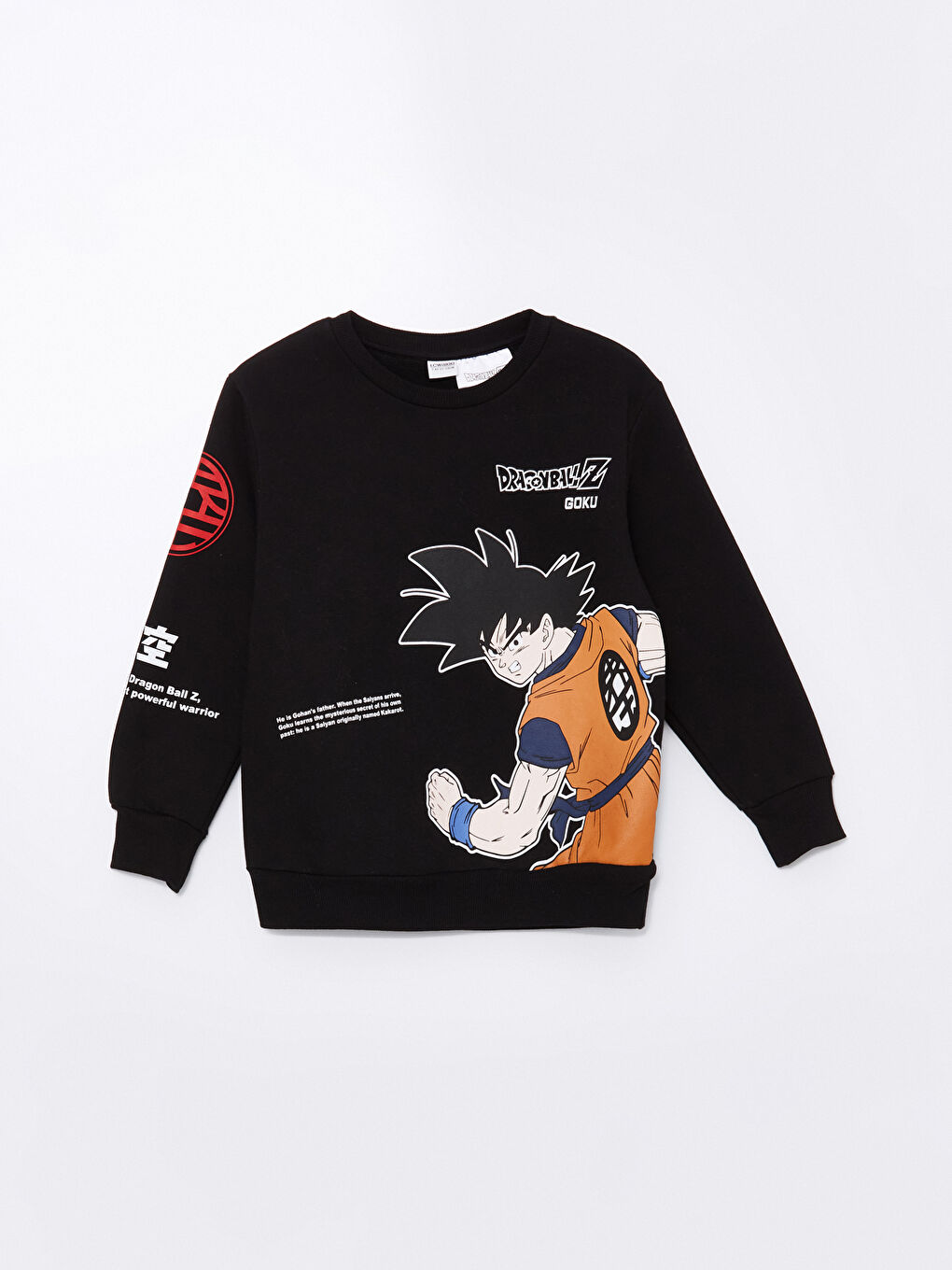 LCW Kids Yeni Siyah Dragon Ball Baskılı Erkek Çocuk Kalın Sweatshirt