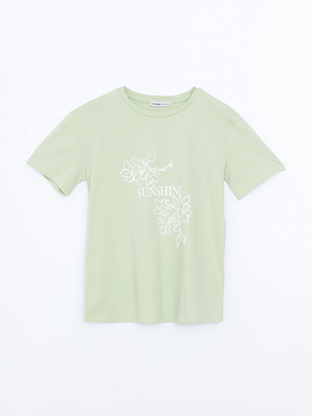 Crew Neck Printed Short Sleeve Women's T-Shirt-4