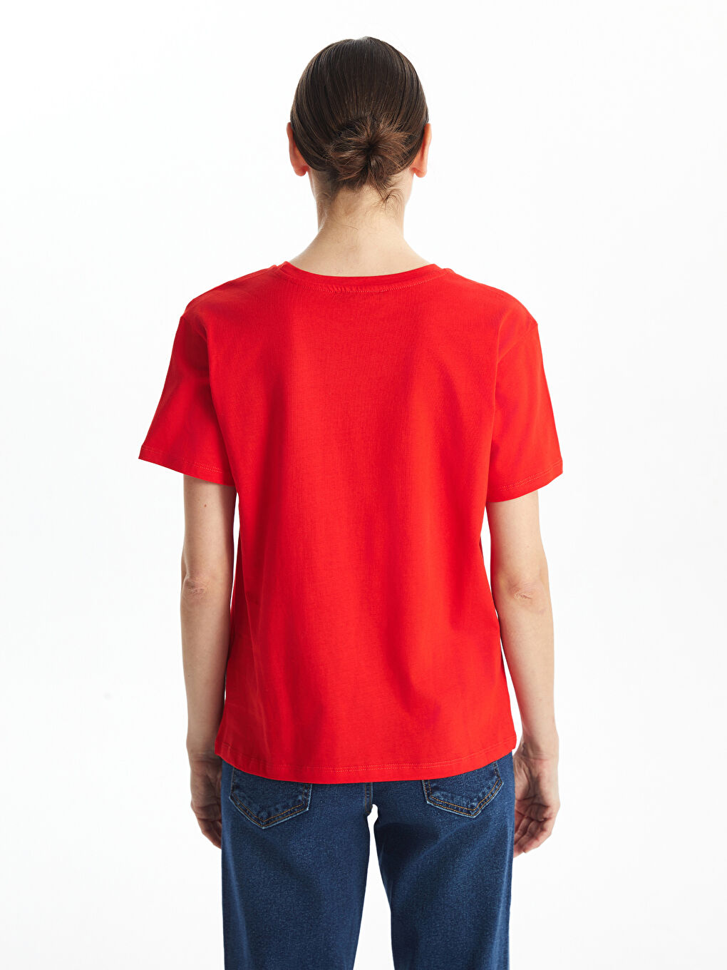 Crew Neck Printed Short Sleeve Women's T-Shirt-3