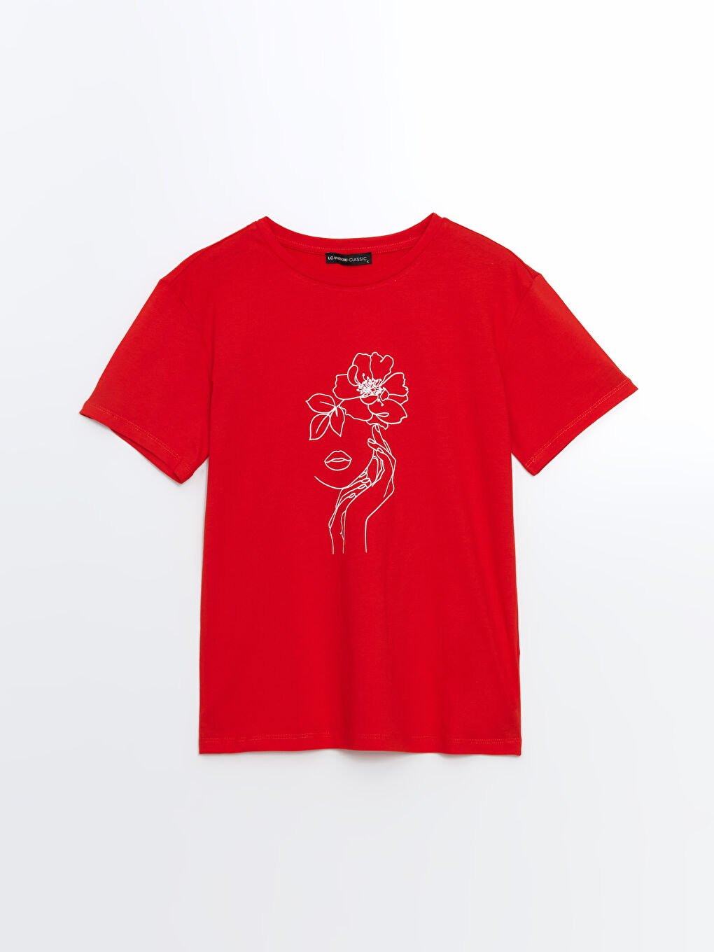 Crew Neck Printed Short Sleeve Women's T-Shirt-4