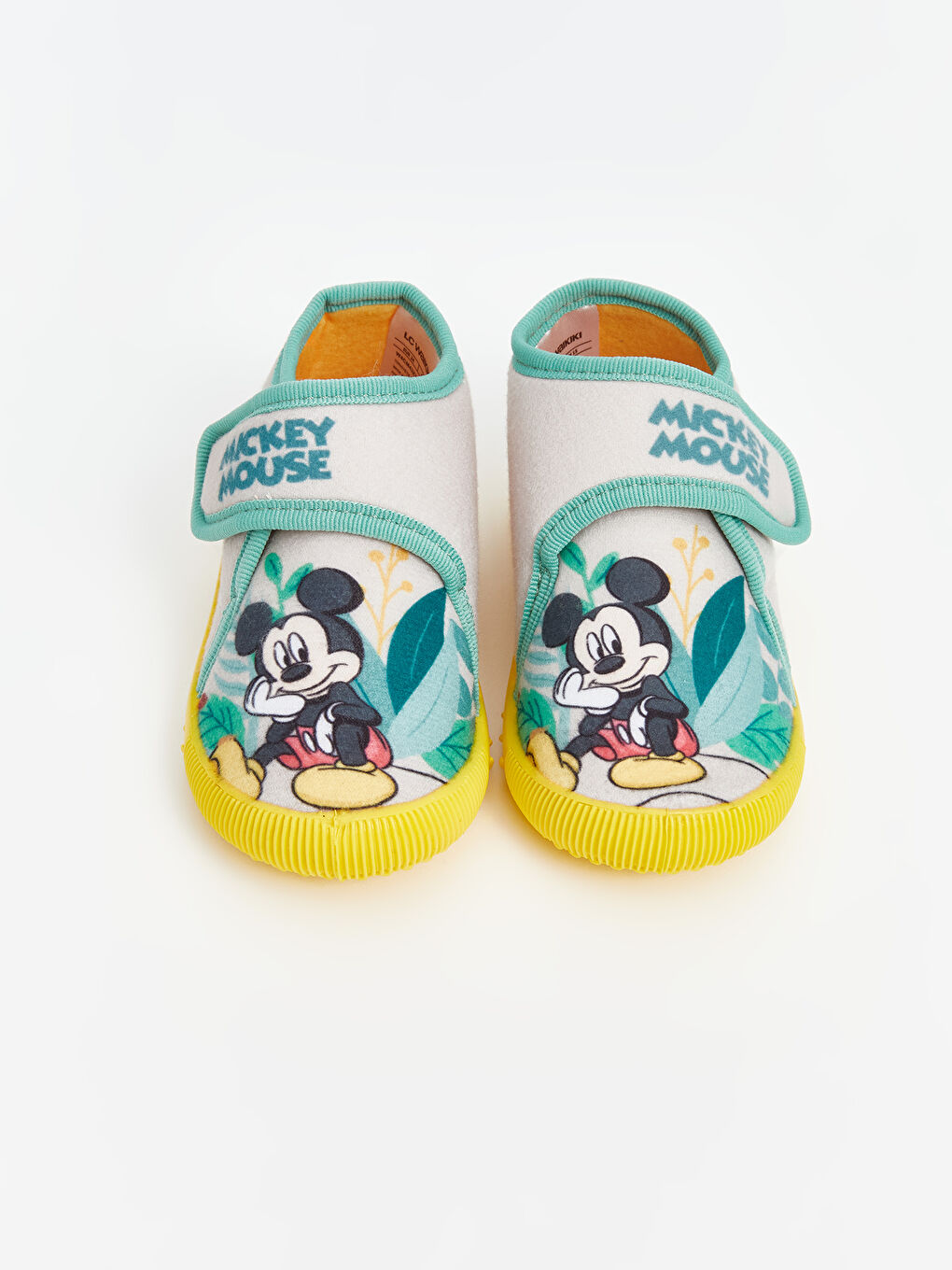 LCW STEPS Açık Bej Mickey Mouse Baskılı Cırt Cırtlı Erkek Bebek Panduf - 2