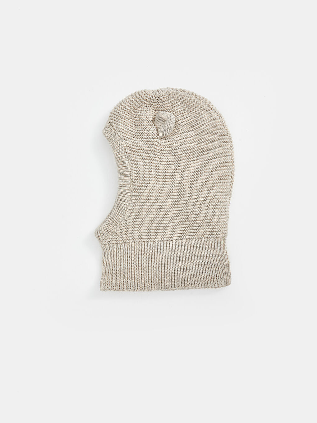 Bej Ponpon Detaylı Erkek Bebek Kar Maskesi-1