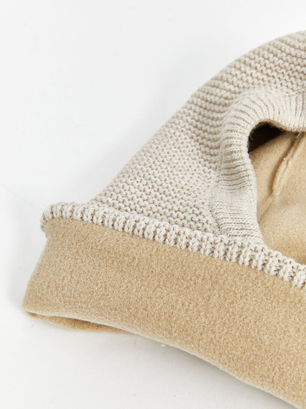 Bej Ponpon Detaylı Erkek Bebek Kar Maskesi-3