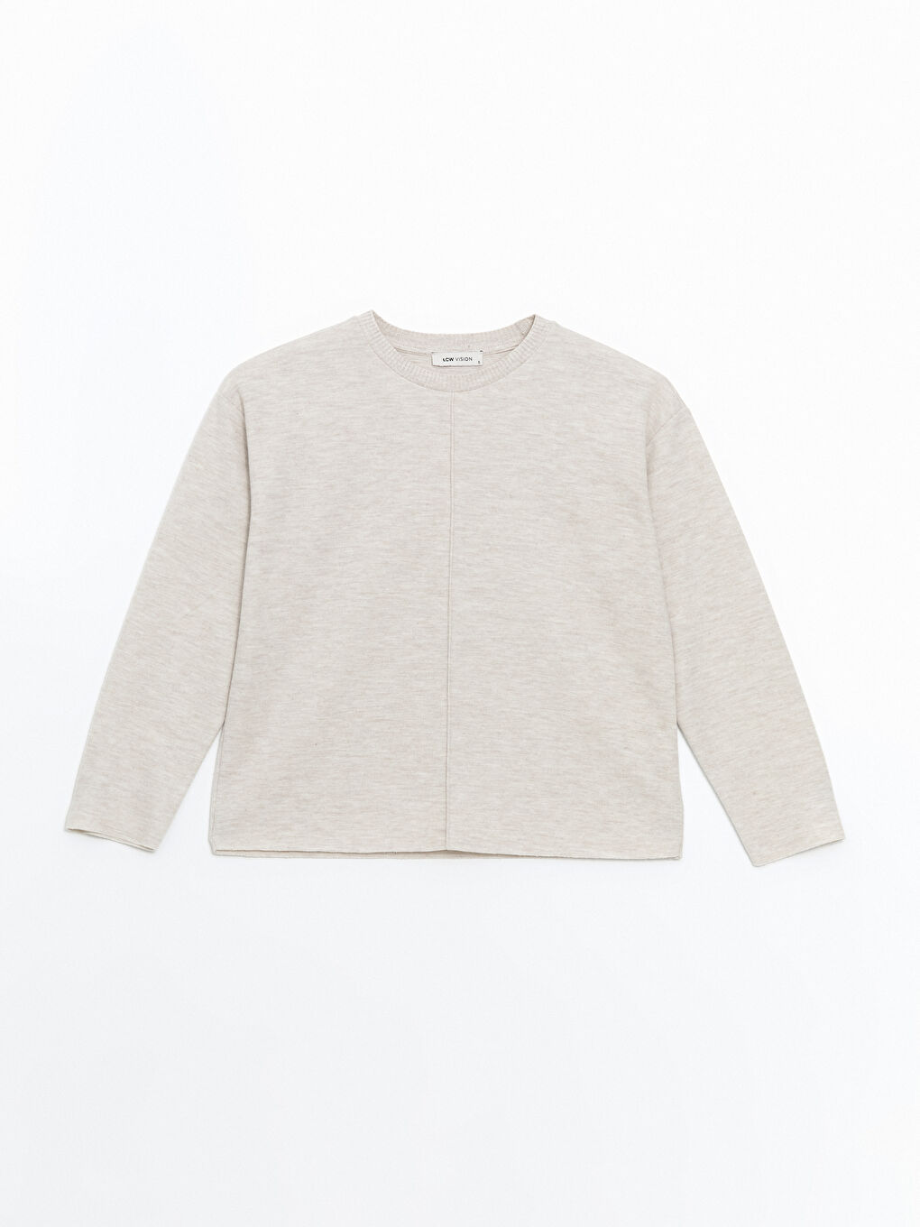 Bej Bisiklet Yaka Kadın Triko Kazak-4