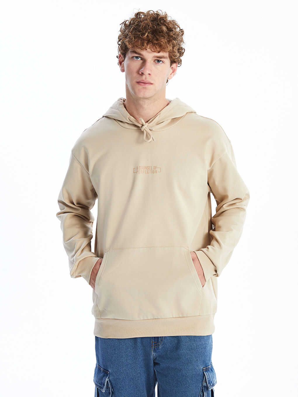 هودي مطبوع كم طويل للرجال