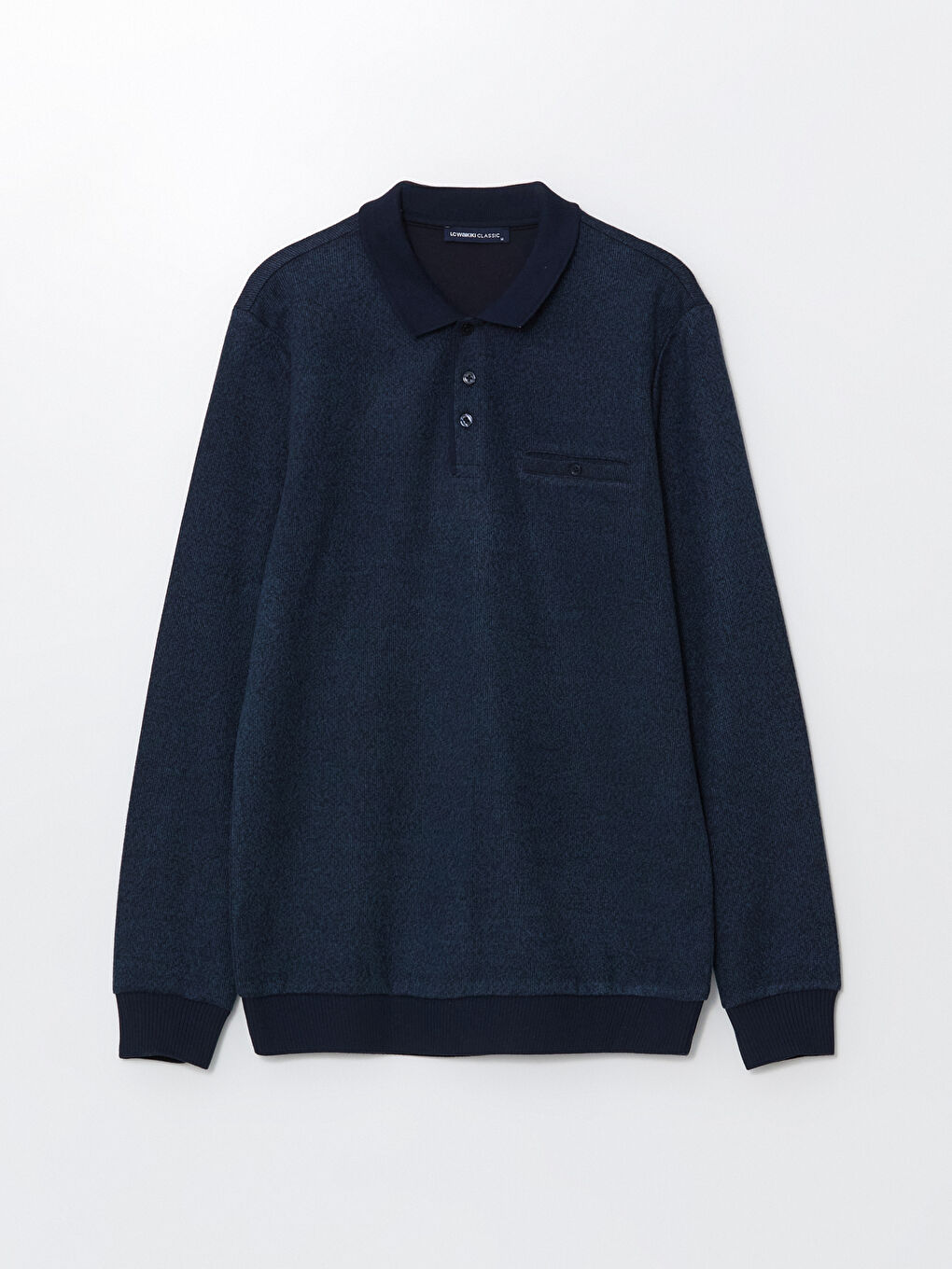 Polo Neck Long Sleeve Men's Sweatshirt-4