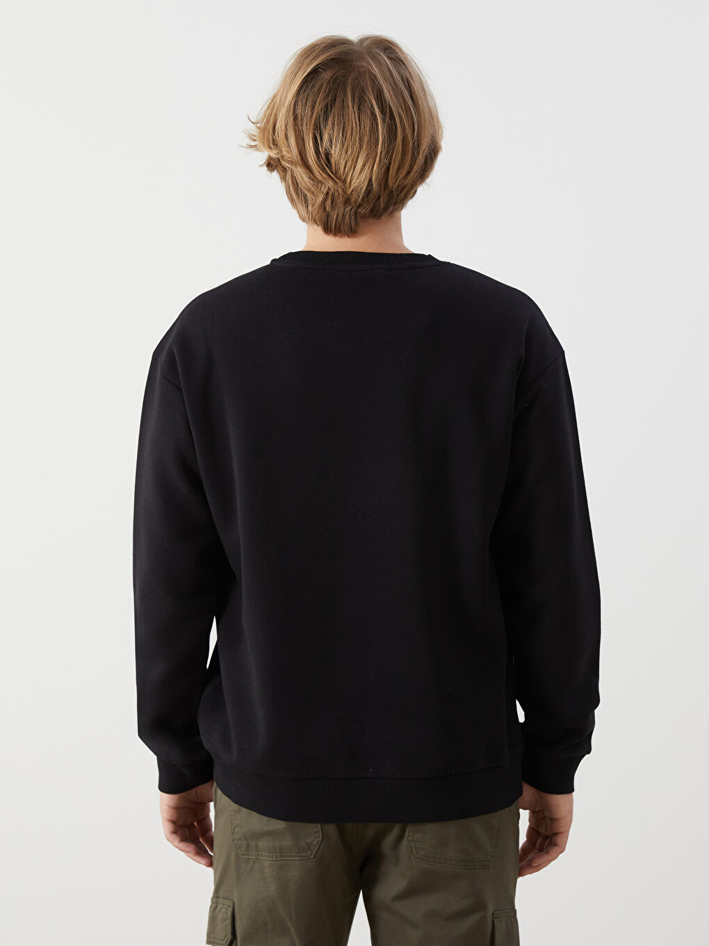 كنزة رياضية كم طويل برقبة دائرية للرجال-3