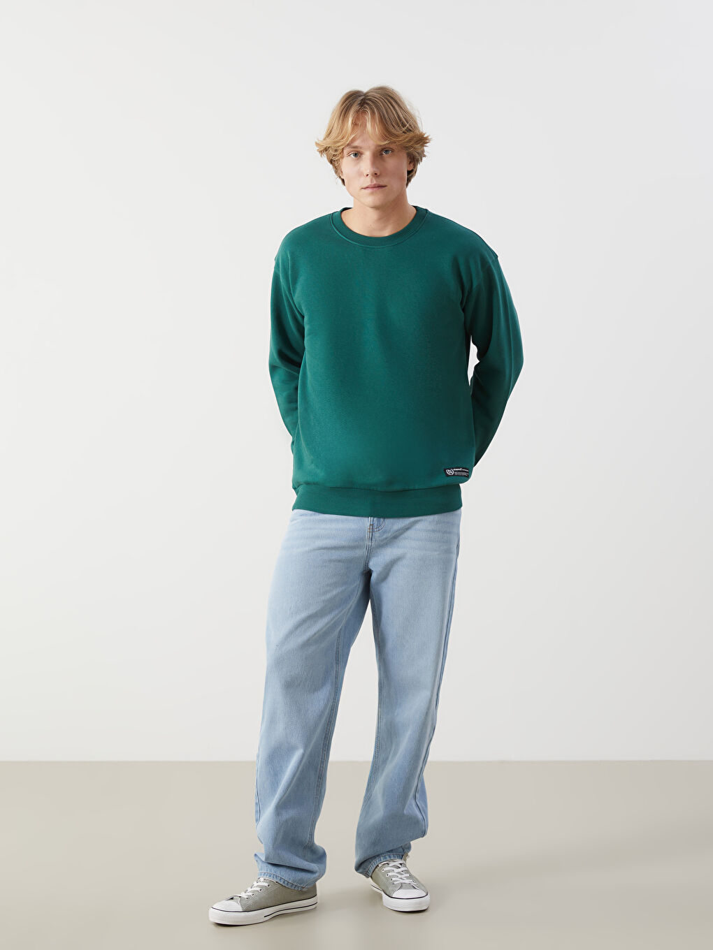 Crew Neck Long Sleeve Men's Sweatshirt-1