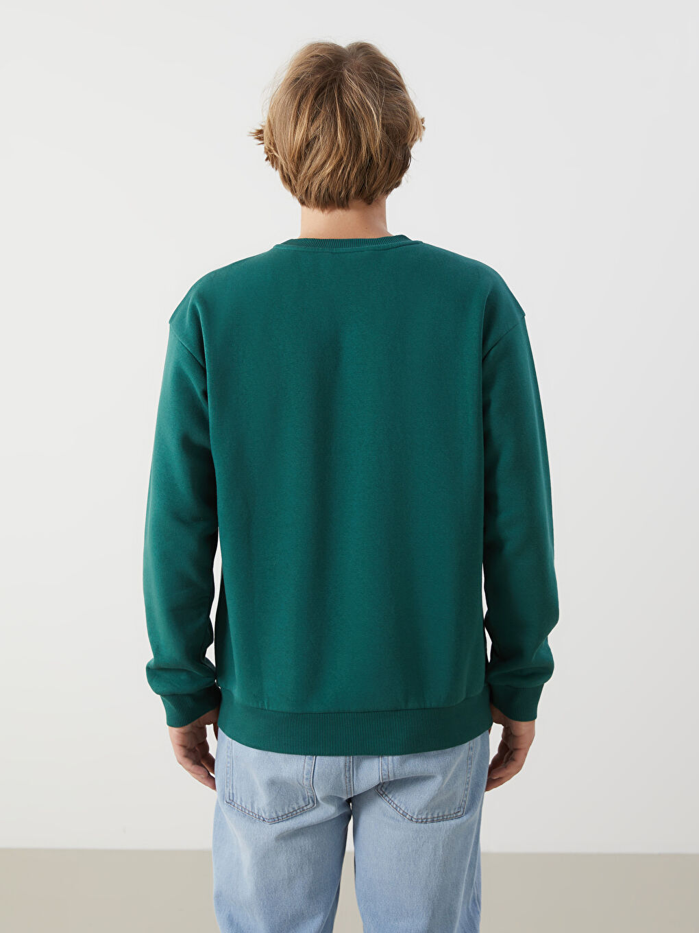 Crew Neck Long Sleeve Men's Sweatshirt-3