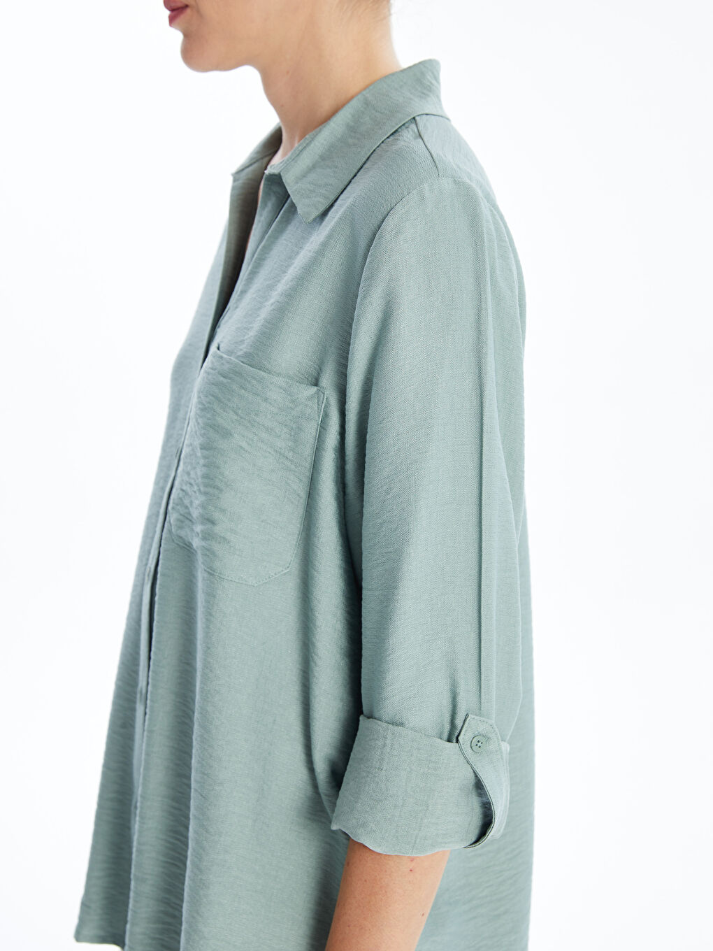 LCWAIKIKI Classic Plain Long Sleeve Women's Shirt -W4CO48Z8-GBN
