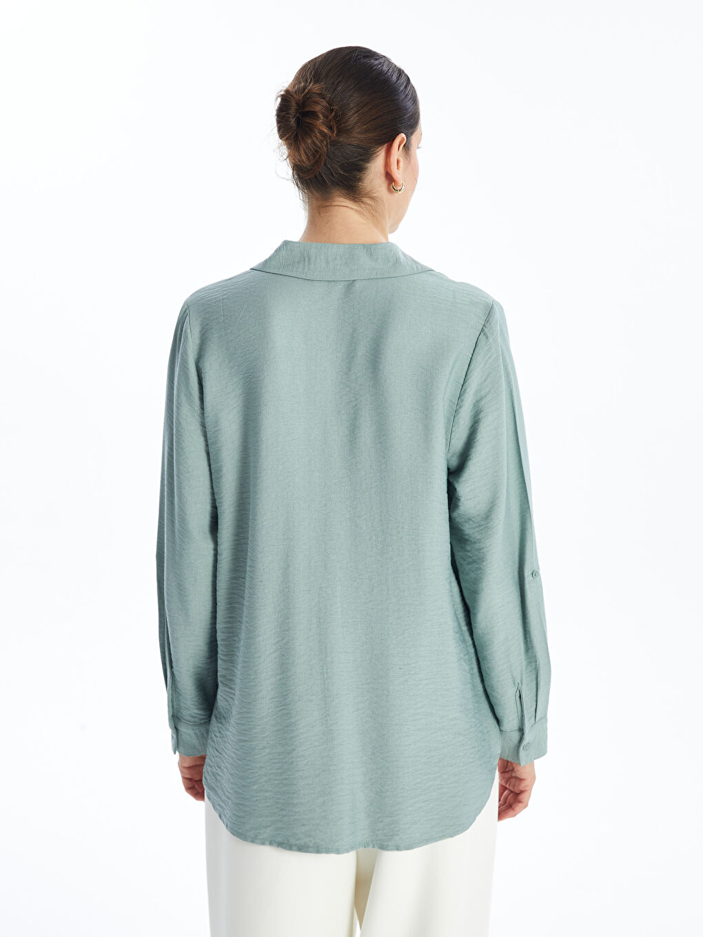 LCWAIKIKI Classic Plain Long Sleeve Women's Shirt -W4CO48Z8-GBN