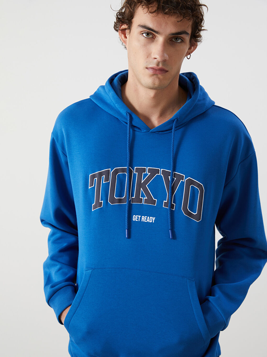 LCW Vision Long Sleeve Printed Men's Thick Hoodie -W4CO59Z8-HNU