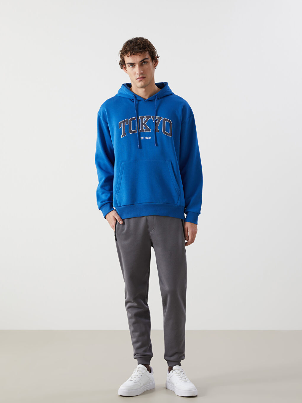LCW Vision Long Sleeve Printed Men's Thick Hoodie -W4CO59Z8-HNU