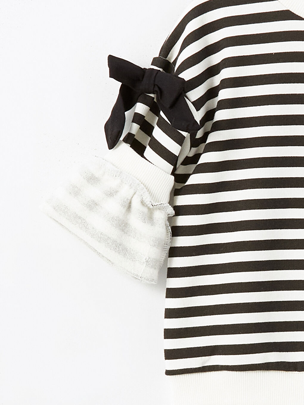 Crew Neck Thick Striped Baby Girls' Sweatshirt-1