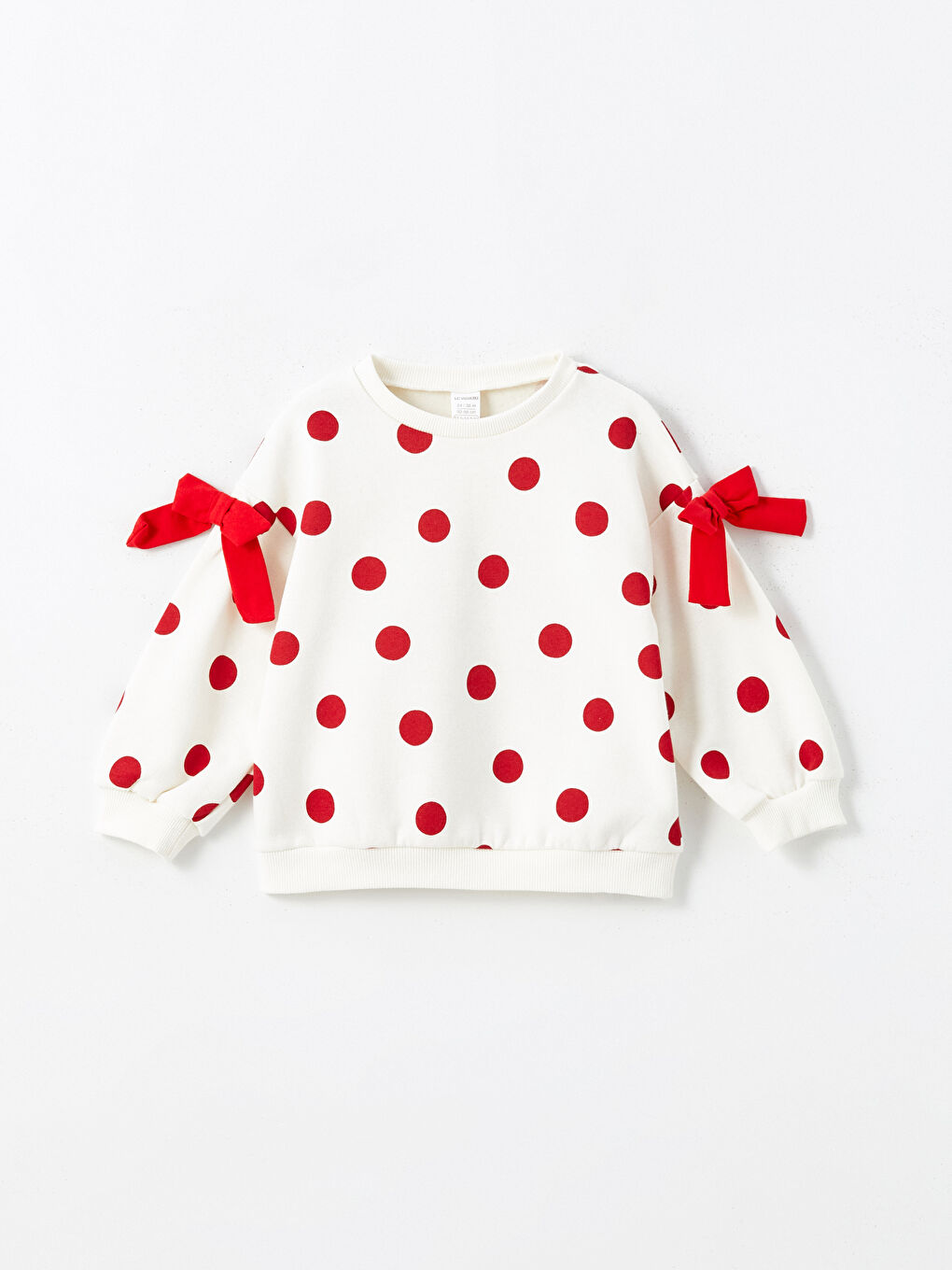 Crew Neck Thick Polka Dot Baby Girls' Sweatshirt