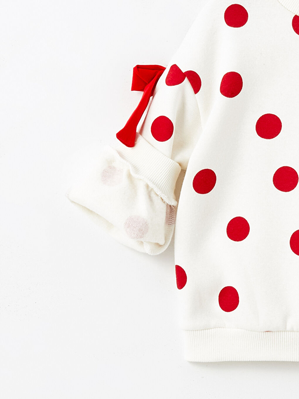 Crew Neck Thick Polka Dot Baby Girls' Sweatshirt-1