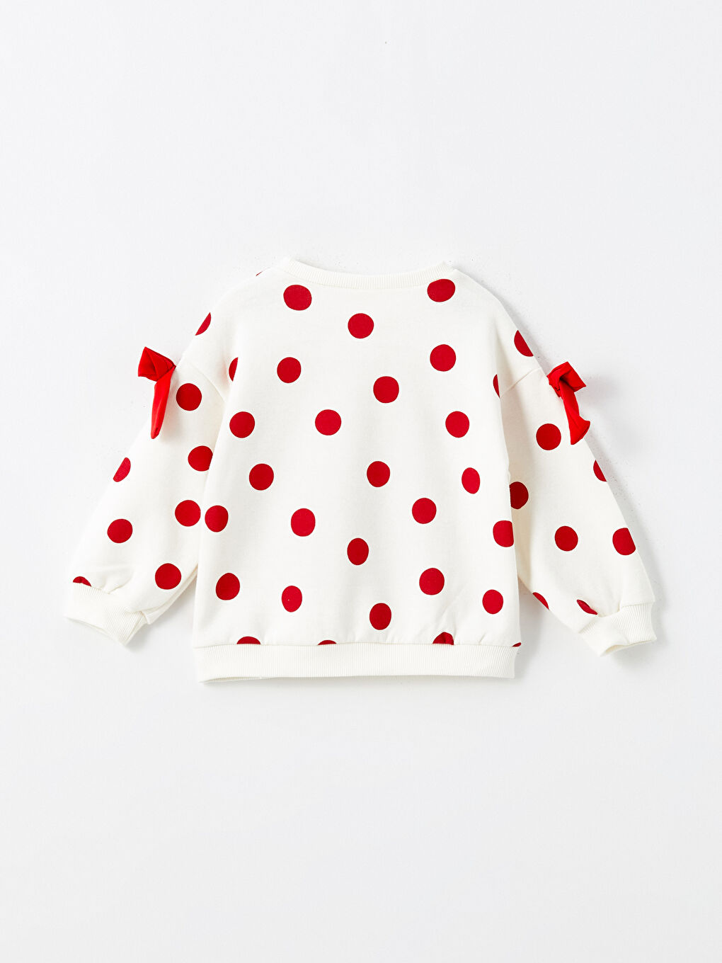 Crew Neck Thick Polka Dot Baby Girls' Sweatshirt-2