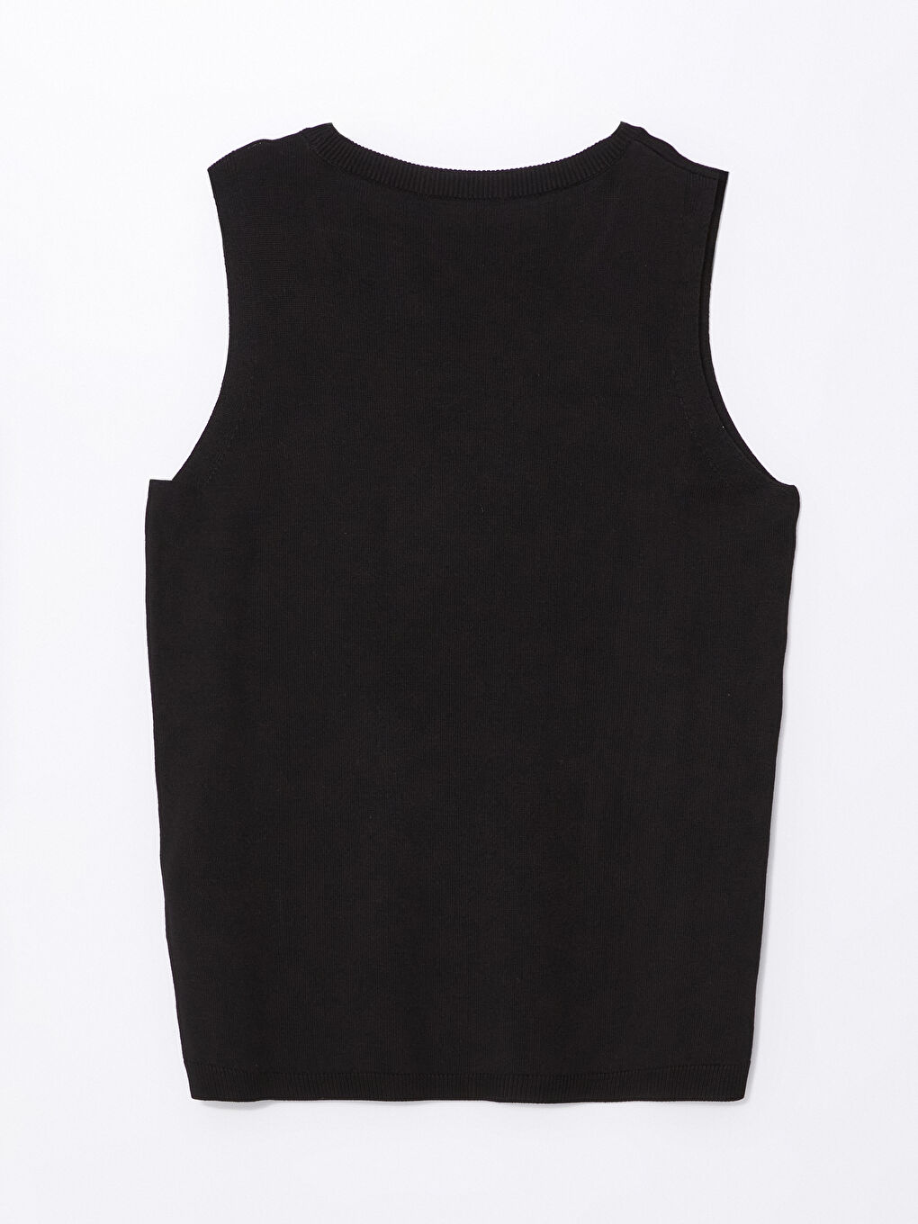 Siyah Bisiklet Yaka Kadın Triko Süveter-1