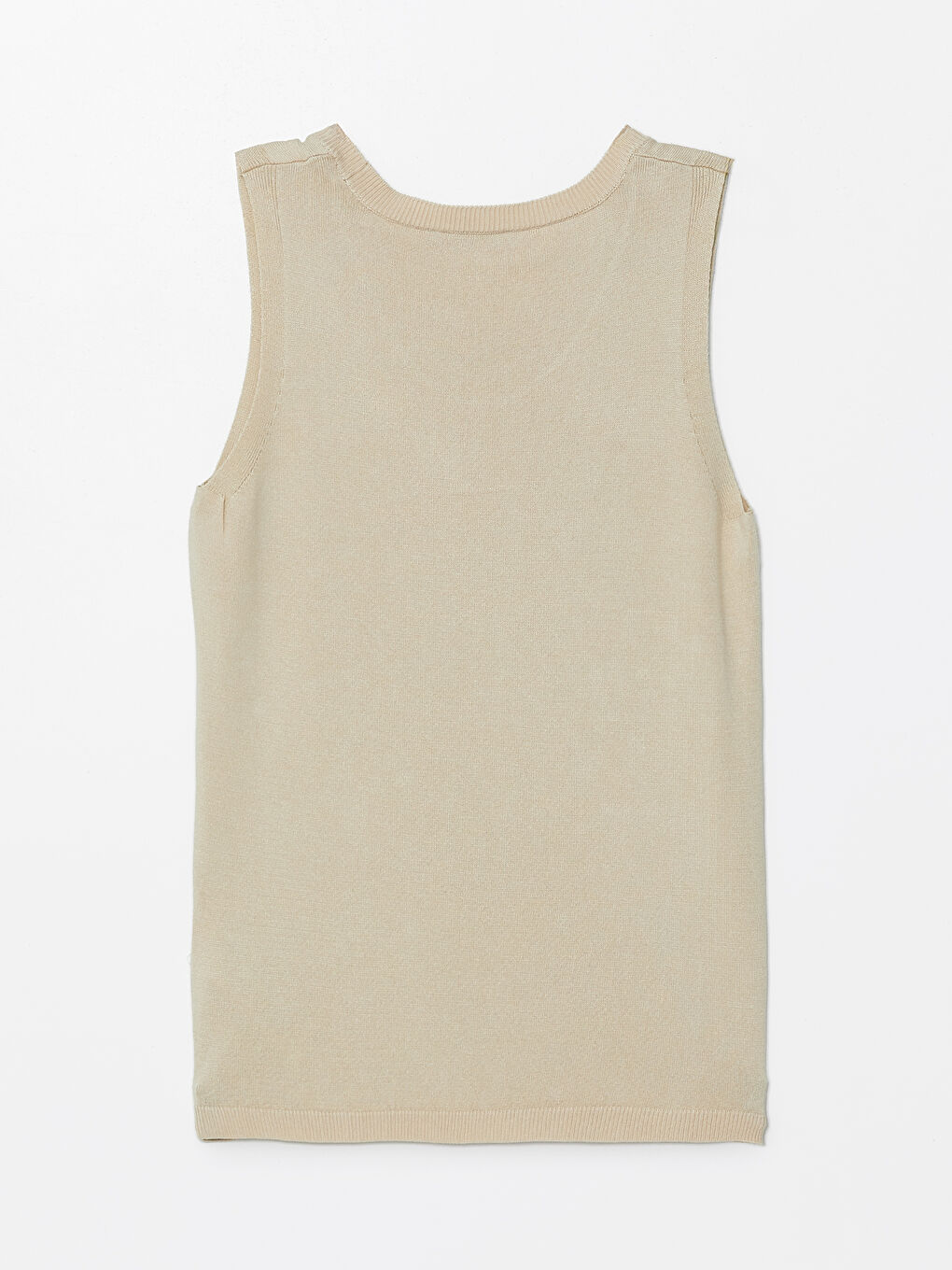 Bej Bisiklet Yaka Kadın Triko Süveter-1