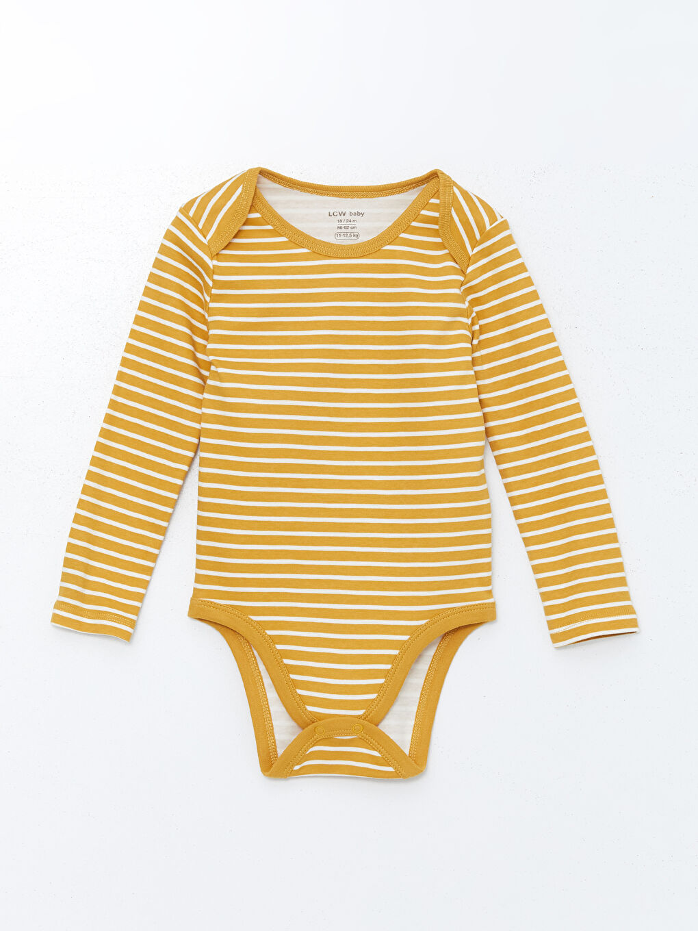 Sarı Bisiklet Yaka Çizgili Erkek Bebek Çıtçıtlı Body