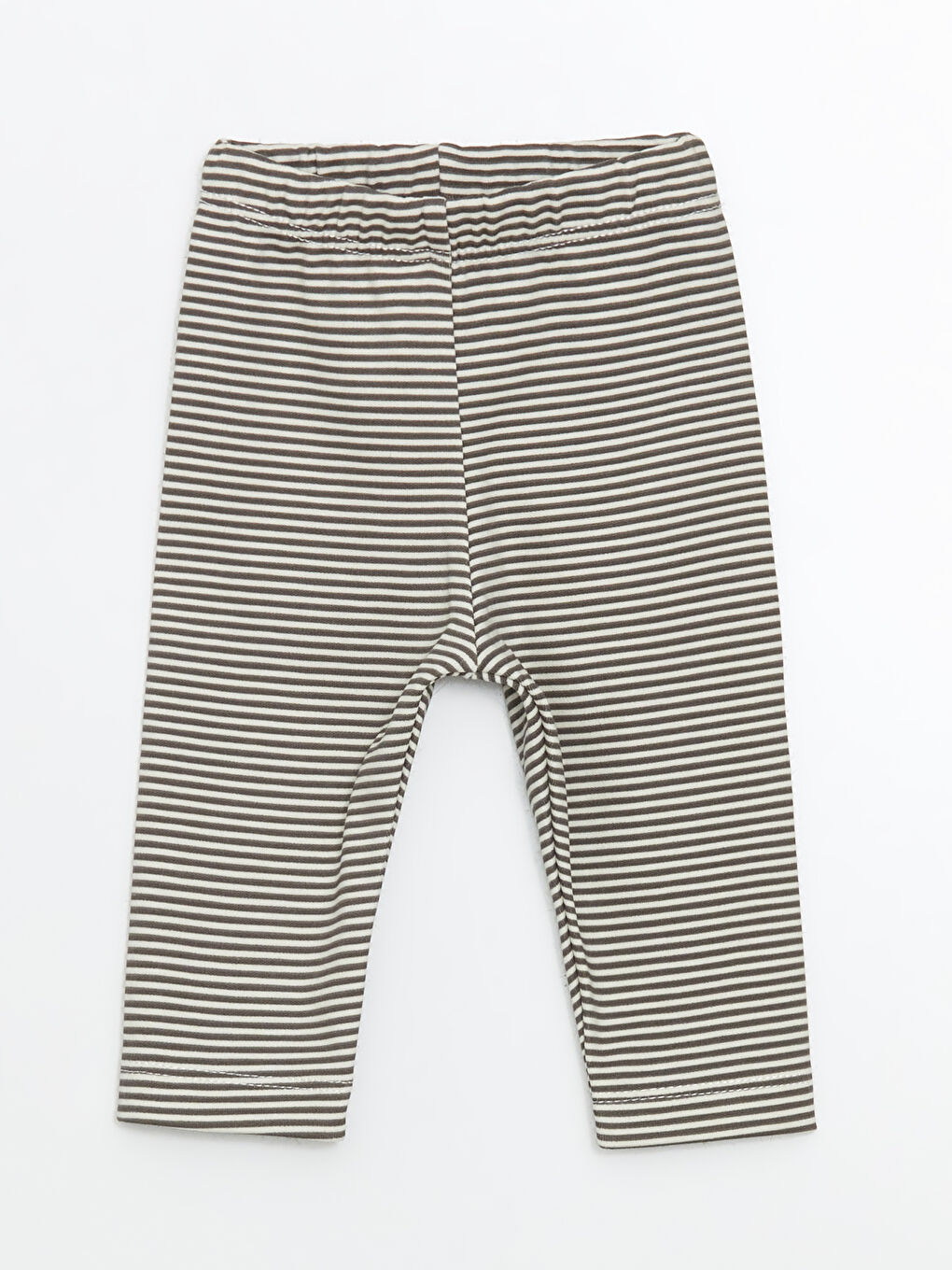 Ekru Beli Lastikli Çizgili Erkek Bebek Pijama Alt