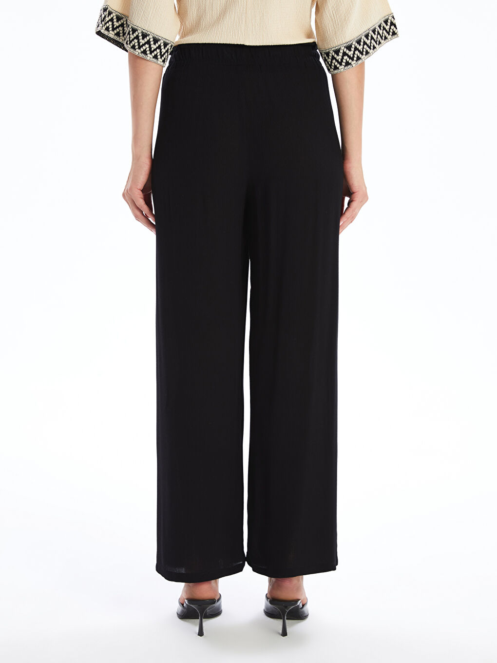LCWAIKIKI Classic Pantalone sa elastičnim strukom i širokim nogavicama za žene -W4CP76Z8-CVL