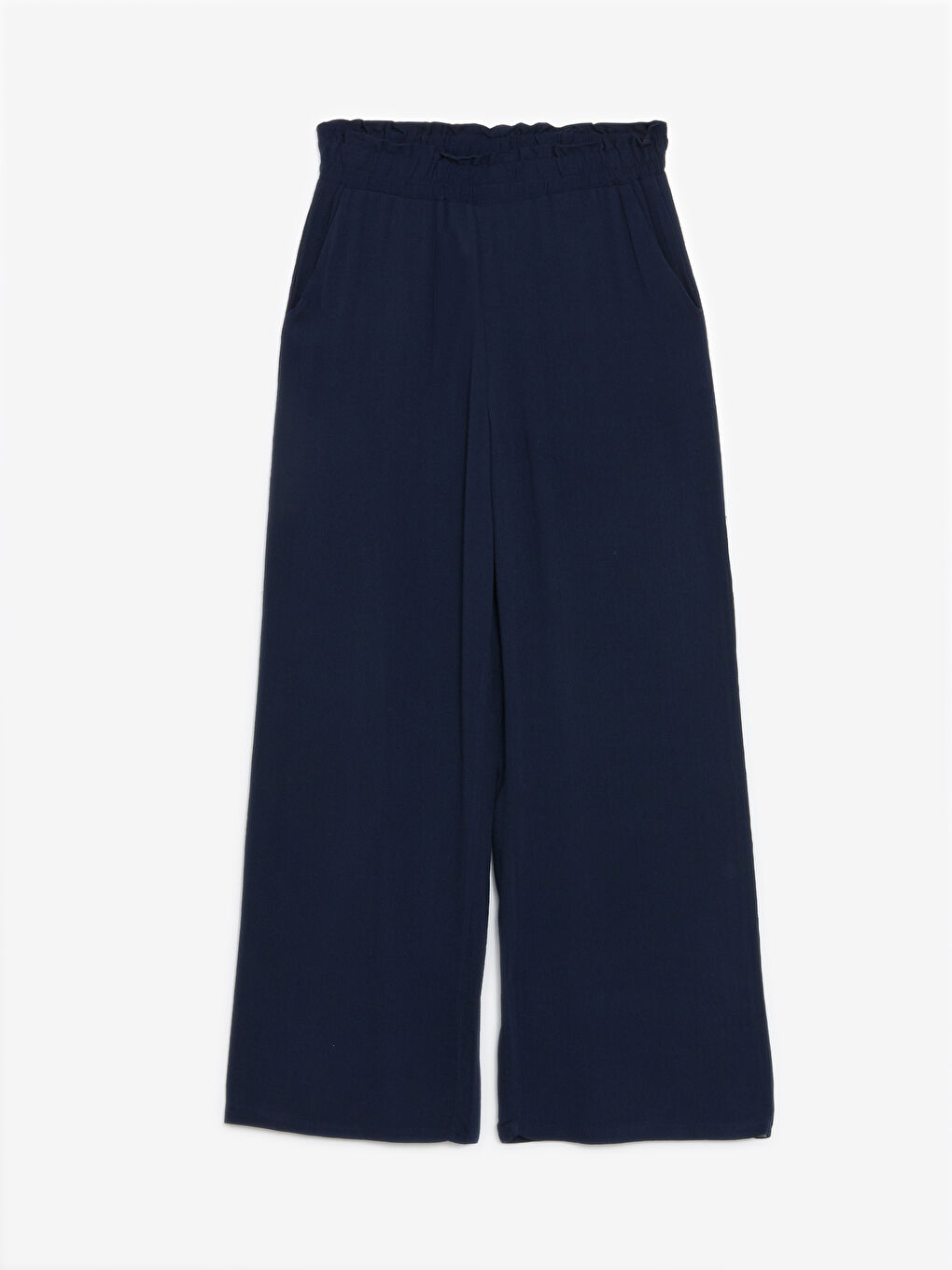 Elastic Waist Wide Leg Women's Trousers-4