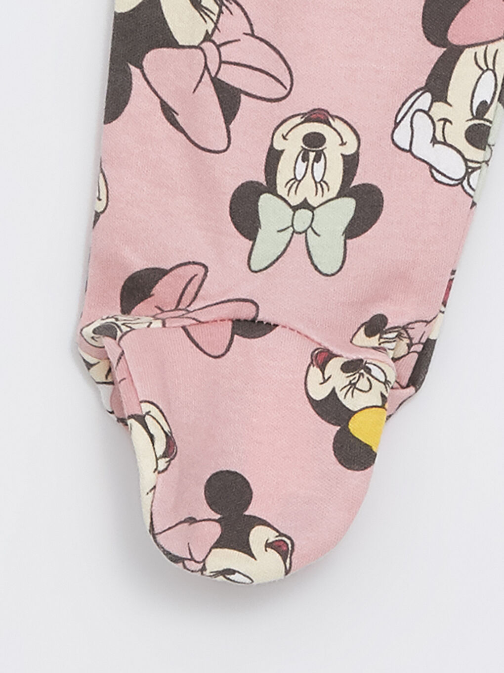 LCW baby Pembe Bisiklet Yaka Minnie Mouse Baskılı Kız Bebek Çıtçıtlı Body ve Pantolon 2'li Takım - 5