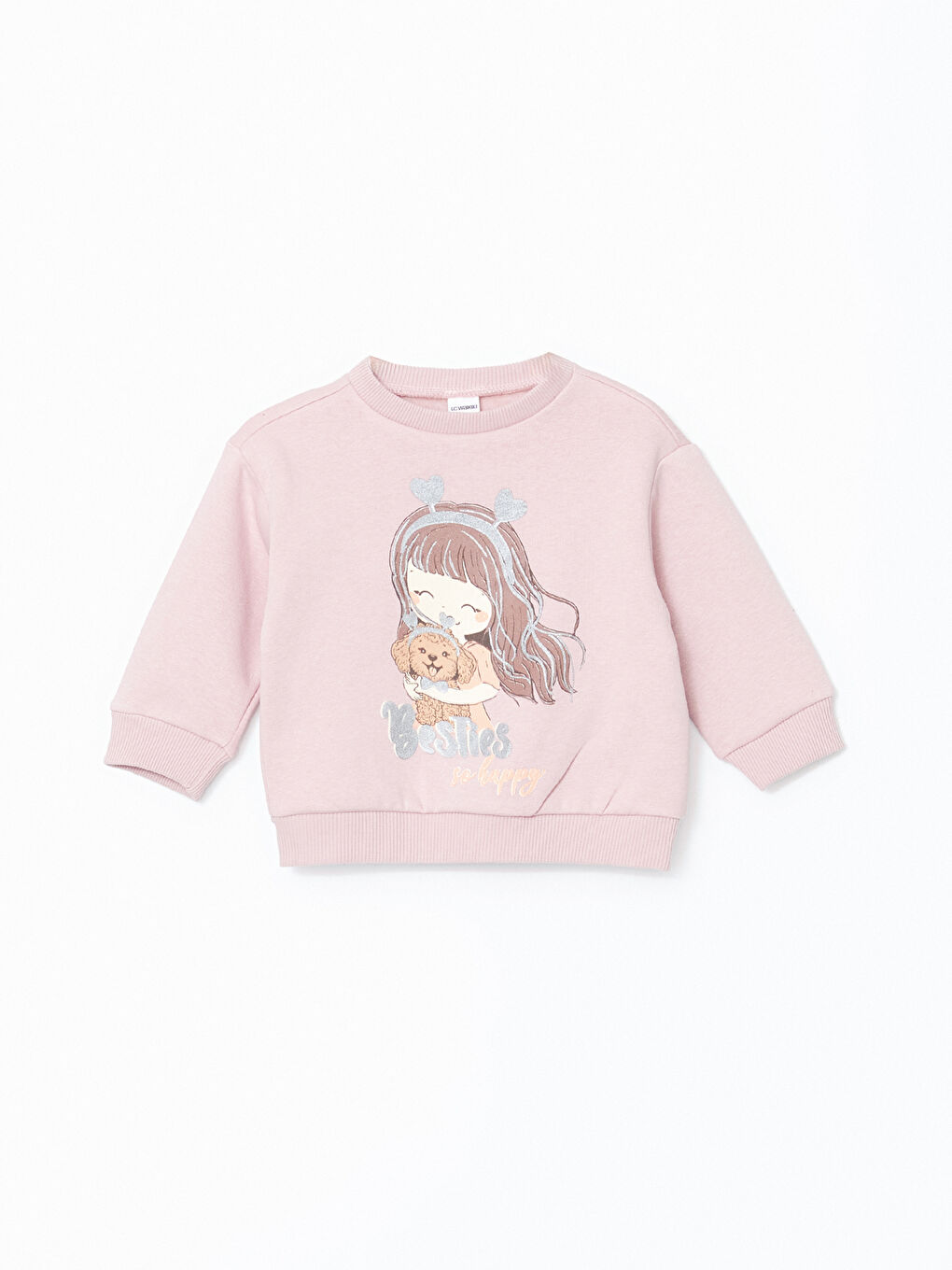 Crew Neck Thick Printed Baby Girls Sweatshirt 2 Pack-4