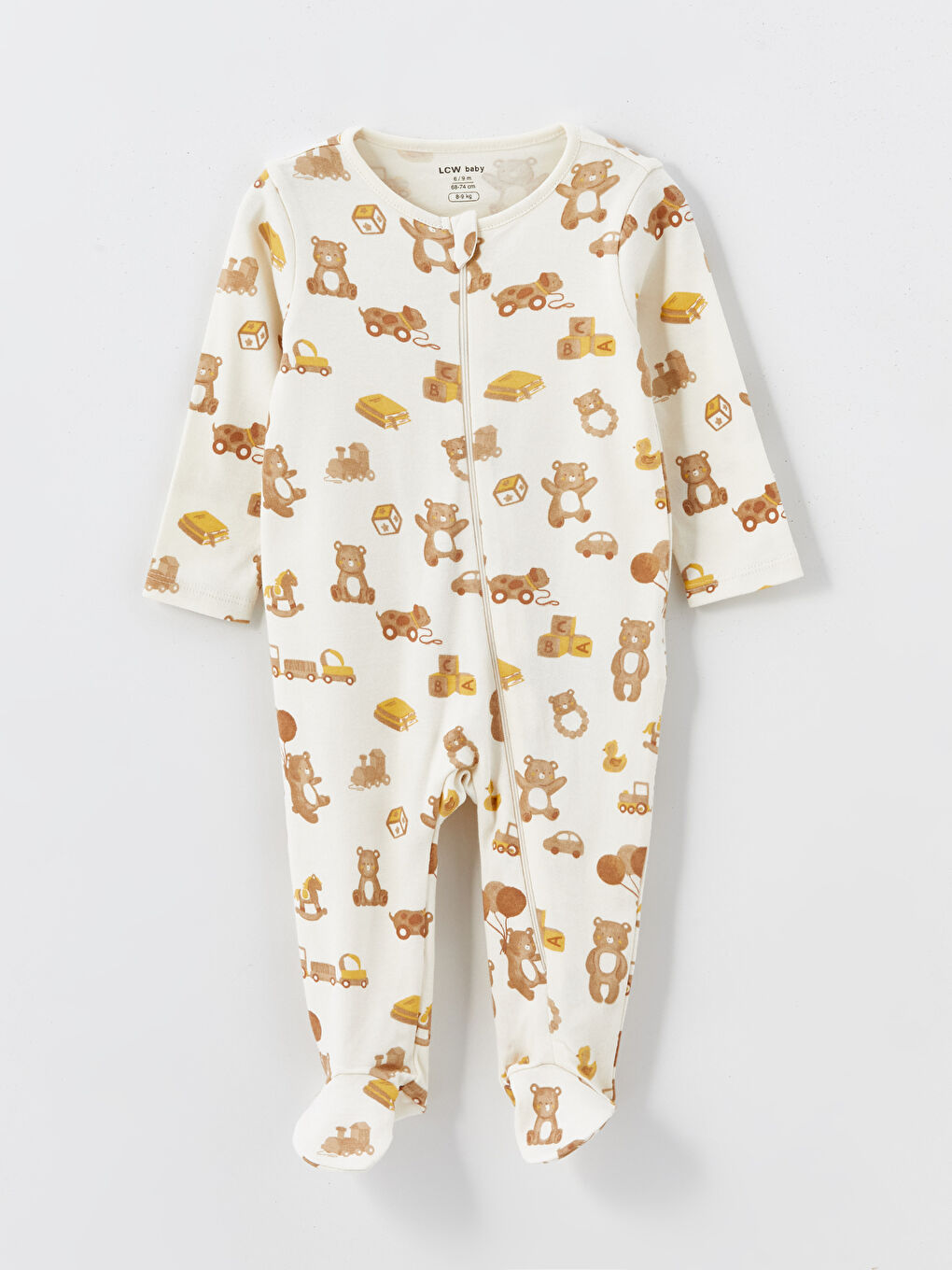 Ekru Bisiklet Yaka Erkek Bebek Tulum