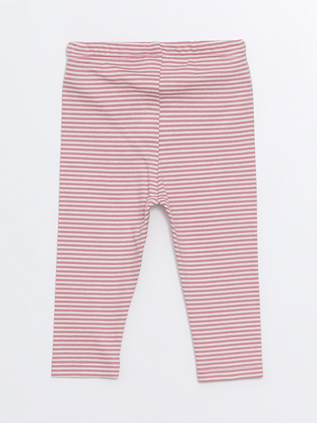 Ekru Beli Lastikli Çizgili Kız Bebek Pijama Alt-1